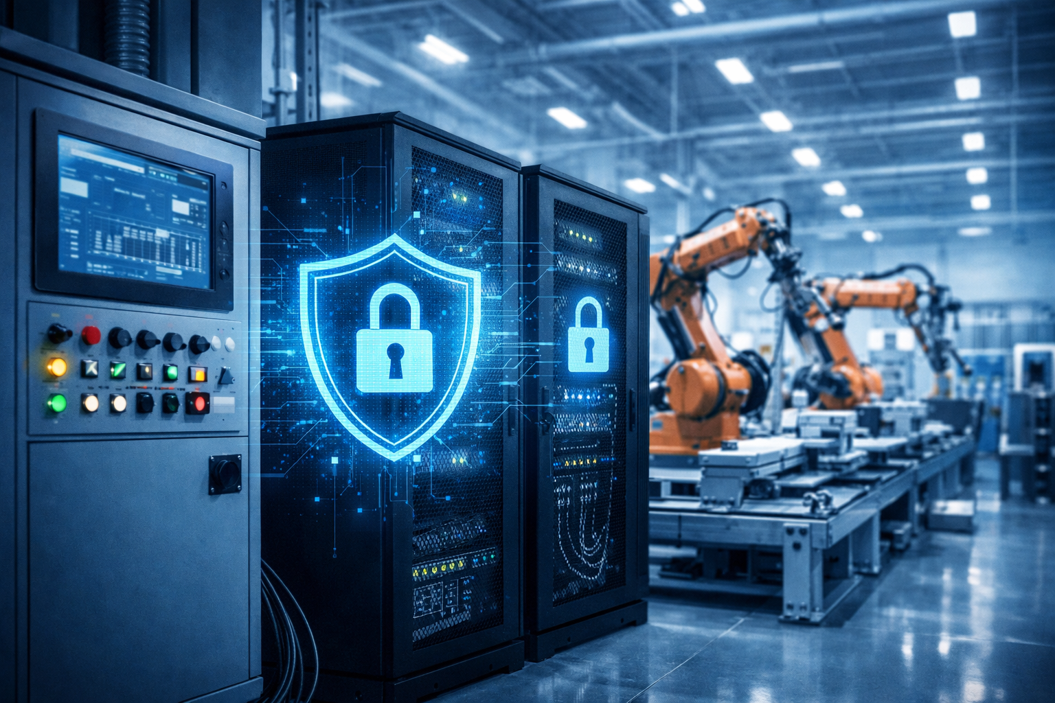 OT cybersecurity for UK manufacturing production lines — securing industrial control systems and SCADA